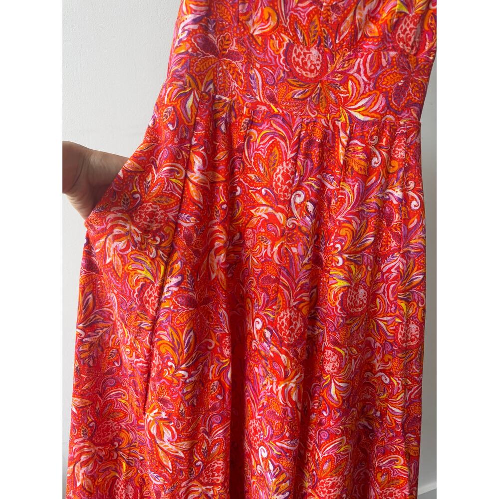 Jason Wu Red Linen Blend Floral Dress with Pockets Size XS NWT - Picture 8 of 16